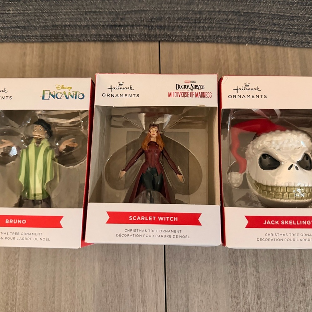 Disney and Marvel Holiday Ornament Trio